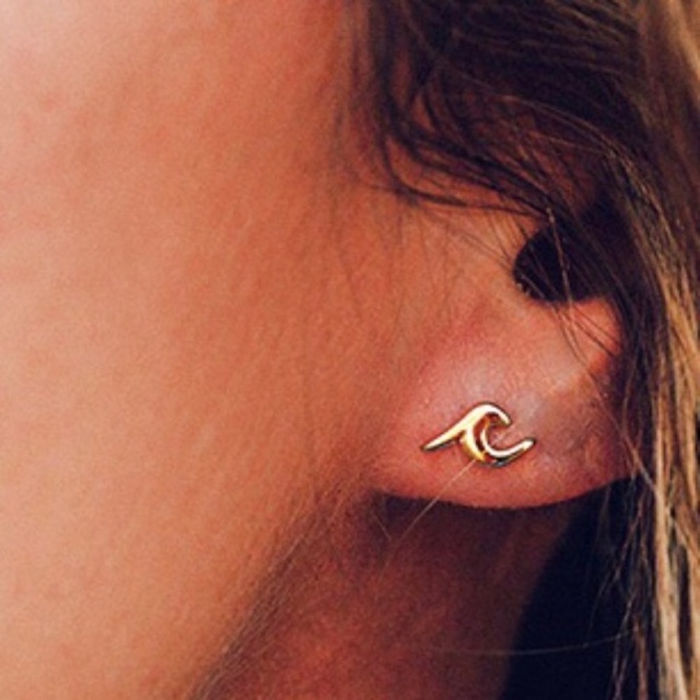Gold ocean wave earrings